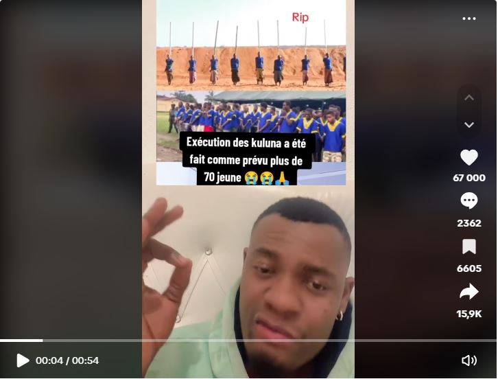 Vidéo prétendant montrer les Kuluna exécutés en RDC