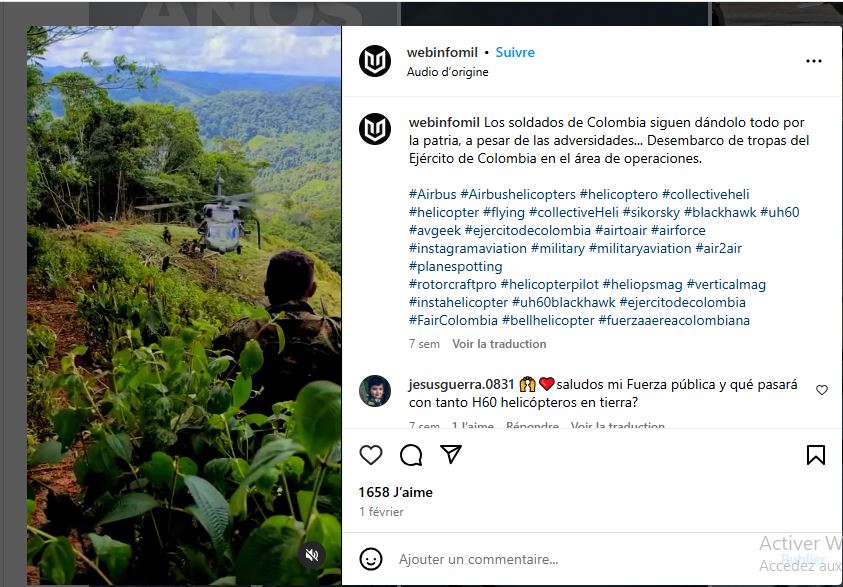 Capture d'écran de la vidéo qui circule depuis le 1er février 2025 et dont la légende affirme qu'il s'agit des soldats colombiens.