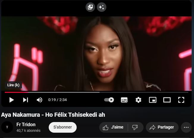 Prétendu clip d'Aya Nakamura dédié à Tshisekedi