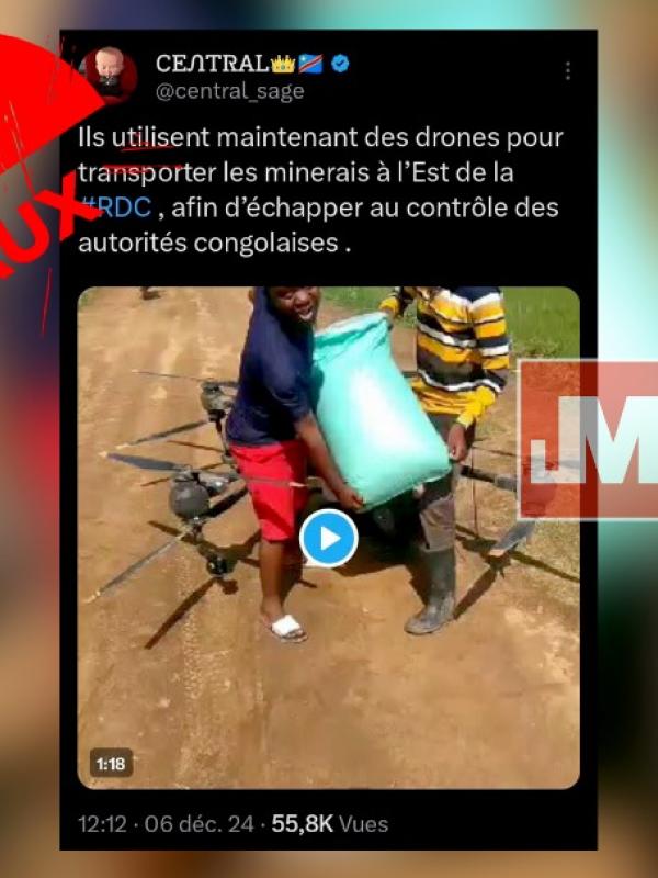 Prétendu drone transportant des minerais de la RDC