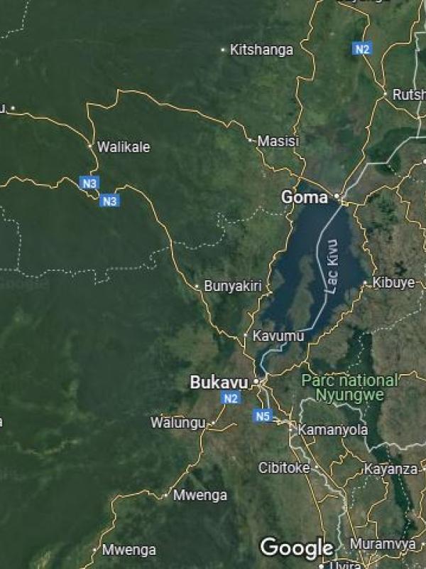 Capture de l'espace géographique de Goma et Bukavu