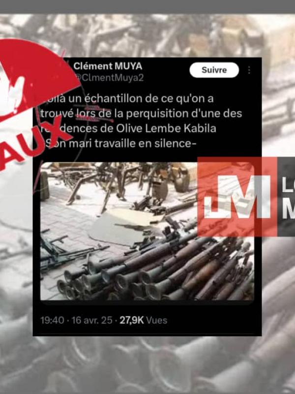 Illustration. Capture d'écran des armes retrouvées dans une résidence