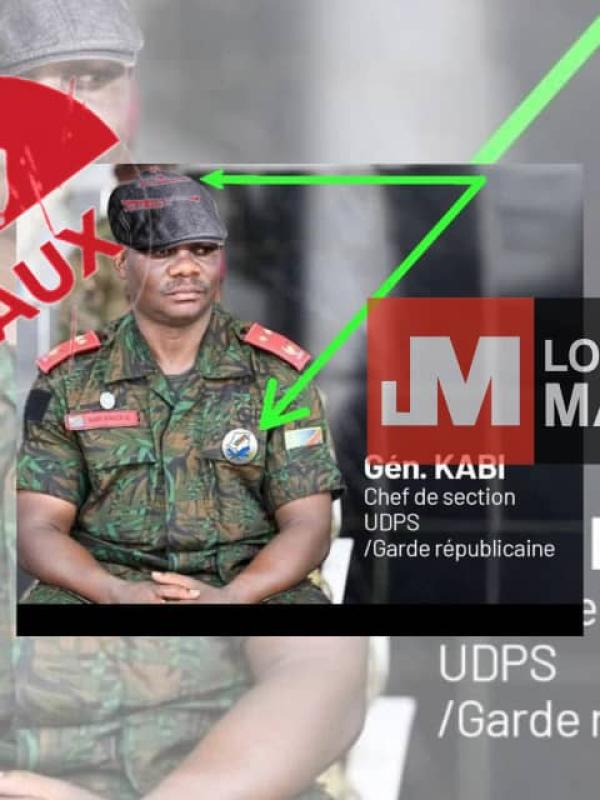 Une photo truquée du général-major Ephraim Kabi Kiriza 