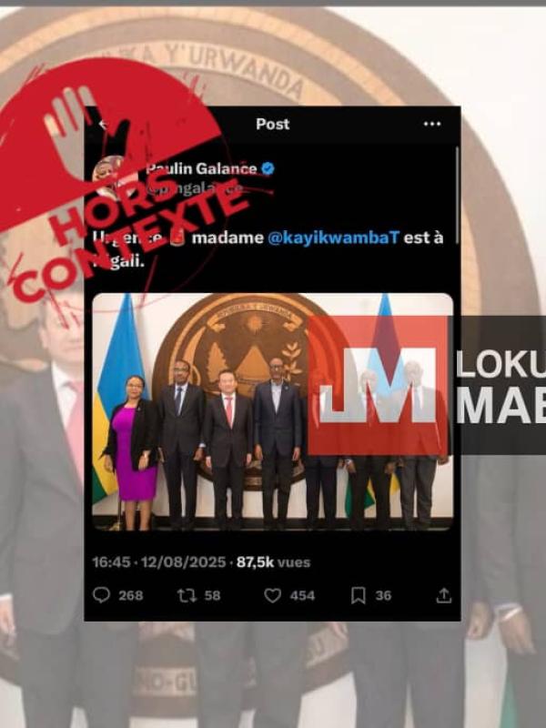 Cette photo date de 2019 alors que Thérèse Kayikwamba Wagner n'était pas encore ministre des affaires étrangères 