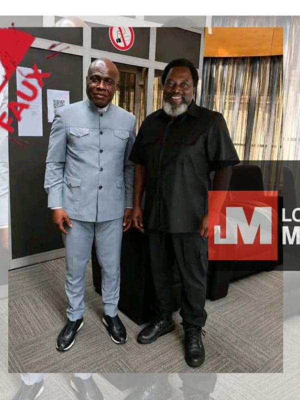 Martin Fayulu et Joseph Kabila. Attention : c'est une génération de l'IA